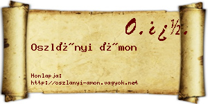 Oszlányi Ámon névjegykártya